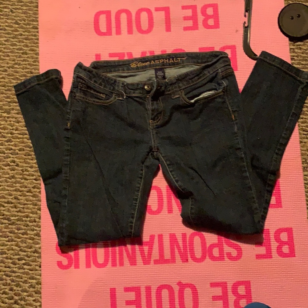 Dark blue jeans